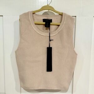 NWT House of Harlow 1960 Cream Ribbed Tank Top size S